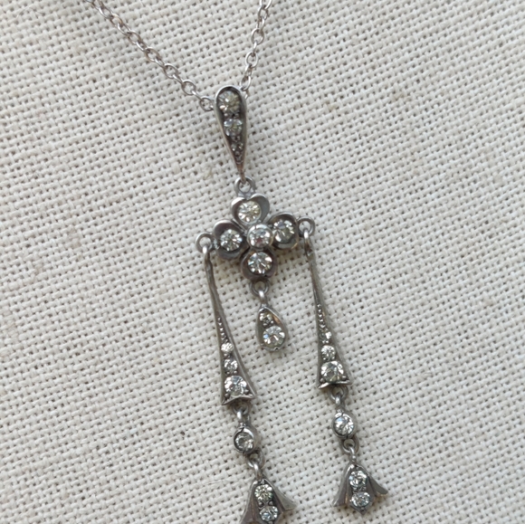 Vintage Art Deco Sterling Negligee Necklace - Picture 7 of 10